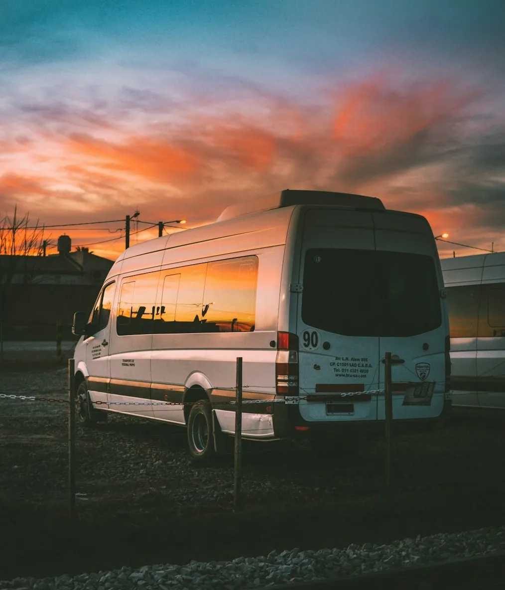 the van, upright