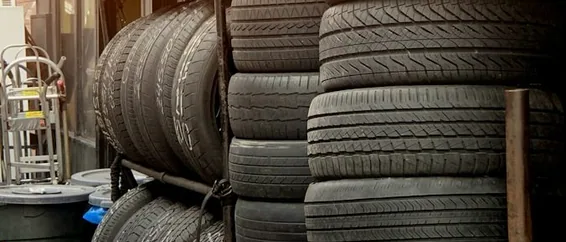 Rushden — stacked tyres