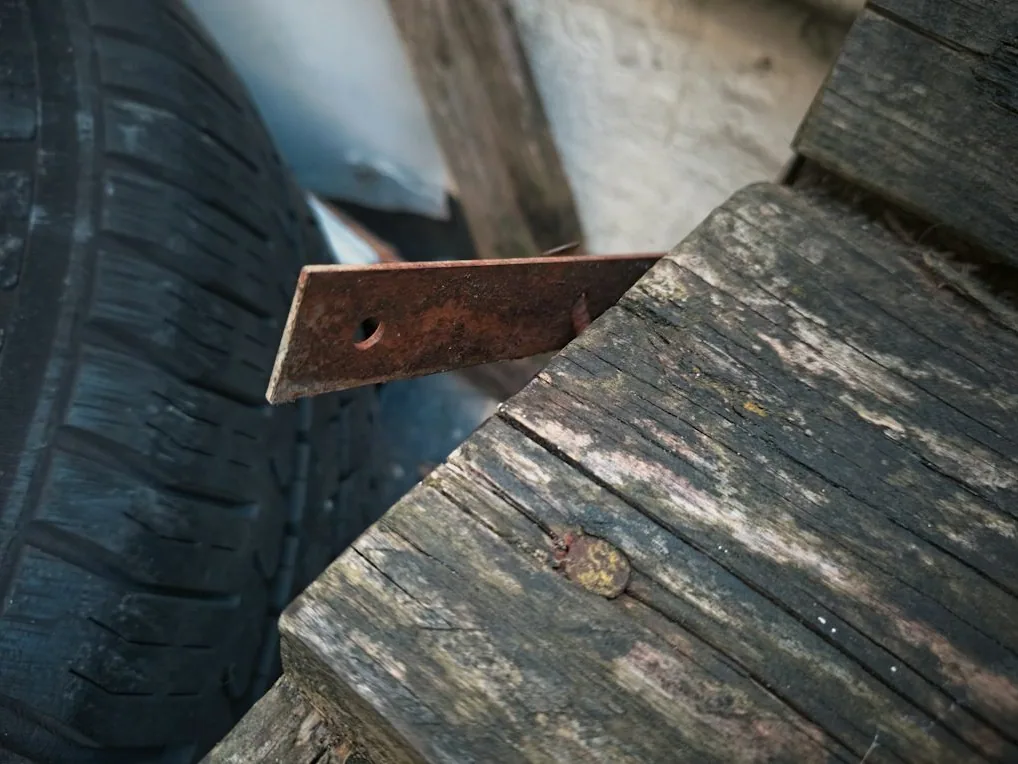 a tyre with a puncture