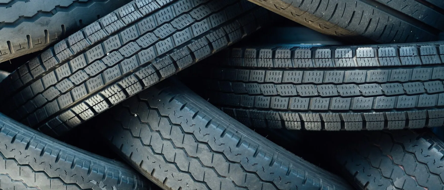 a pile of used tyres