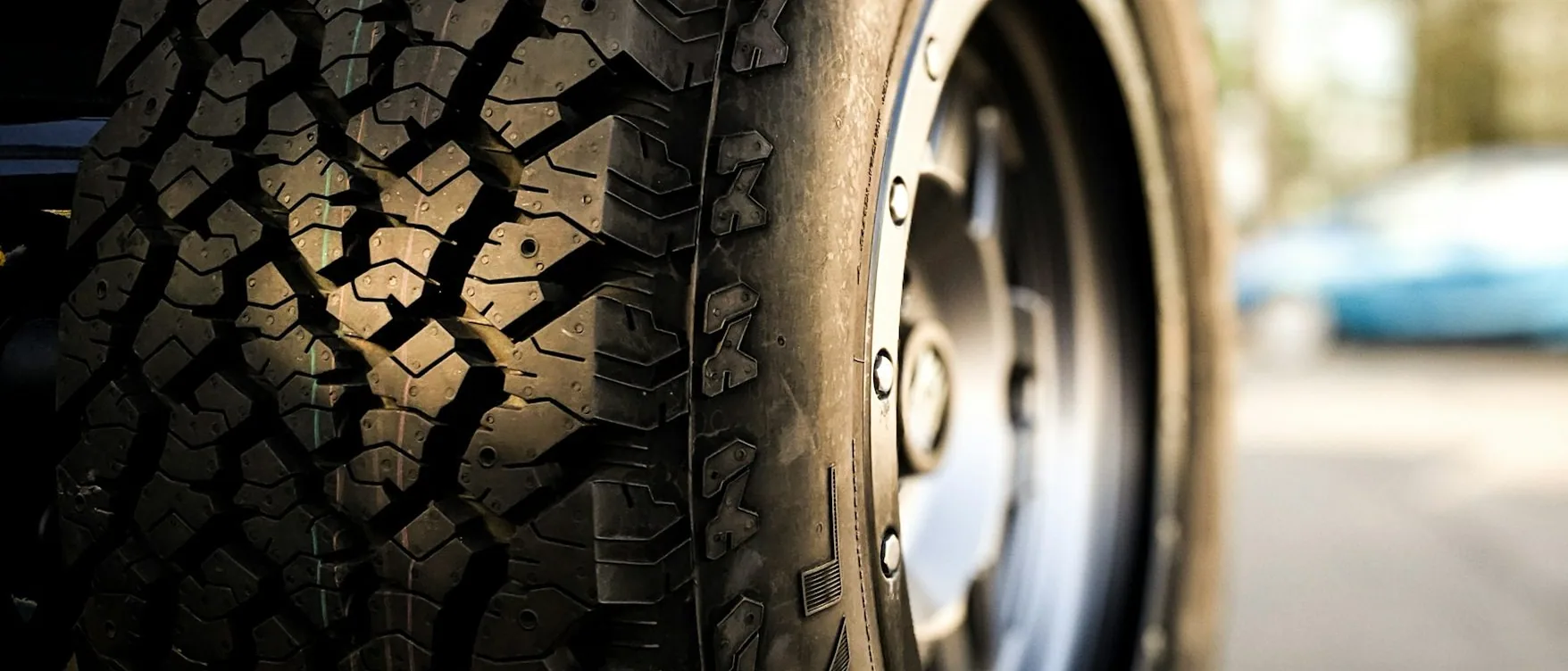 van tyres, close