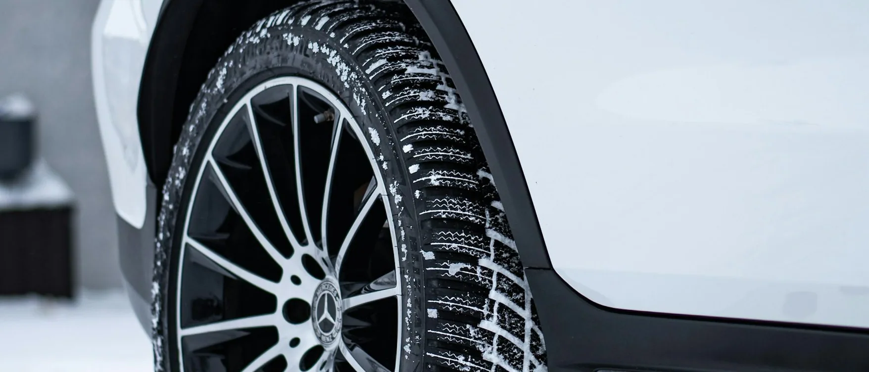 a car wheel in snow