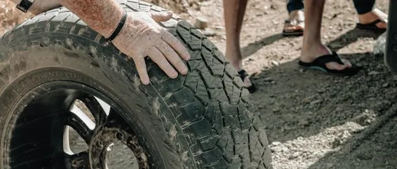 tyre fitting, hands