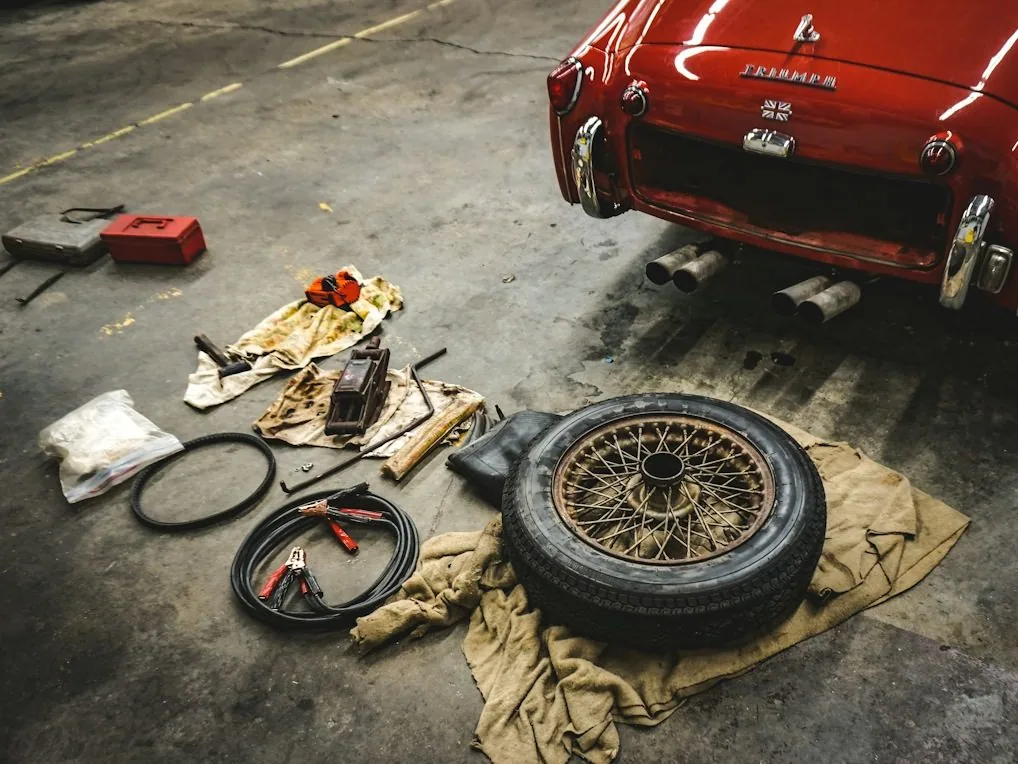 a wheel change at the roadside